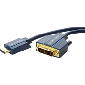 clicktronic DVI / HDMI priključni kabel clicktronic [1x DVI-vtič 24+1pol.  1x HDMI-vtič] 5 m moder 1920 x 1080 pixel
