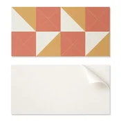 shumee Paket vinilnih ploščic z geometrijskim vzorcem za kuhinjo in dnevno sobo v toplih tonih 6x60x30 cm