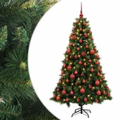 Vidaxl Umetna božična jelka z bučko 180 cm 300 LED Toplo bela