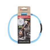 FLAMINGO ovratnica za psa LED jumbo, 35-64cm, 7mm, modra
