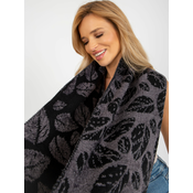 Dark grey and black womens winter scarf