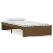 Vidaxl Posteljni okvir medeno rjav iz trdnega lesa 90x200 cm