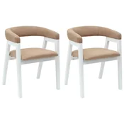 Vidaxl Jedilni stoli 2 szt. Bela 54 x 57 x 73 cm Masivno gumovo les