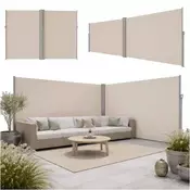 Luniks Vogalna stranska izvlečna terasna markiza 620 x 180 cm – bež