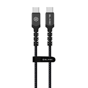 BLAVEC RAPTOR PLETENI KABEL – TIP C NA TIP C – PD 60W 3A 300 cm – črn