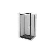 Mexen Apia drsna tuš kabina 90 x 70 cm, prozorna, črna + Flat tuš kad, črna - 840-090-070-70-00-4070B