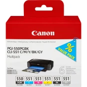 Canon PGI-550 /CLI-551 PGBK /C /M /Y /BK /GY