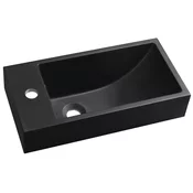 ARIANA Cultured Marble Washbasin 50x25cm, left, black matt - Črna - 50x10x25 cm - Sapho - SMALL - 24 - Liti marmor - Pravokotnik - 500 - 100 - 250 - 14