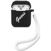 Guess AirPods cover black white Silicone Vintage (GUACA2LSVSBW)