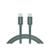 Swissten podatkovni kabel tekstilni USB-C / USB-C 1.2 M sivi