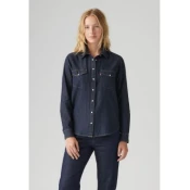 Levis for woman. 16786-0101 Iconic Western navy shirt (M), Casual, Cotton, Long sleeve