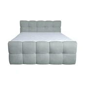 Hom`in POSTELJA Z VZMETNICO 180 cm x 200 cm , les, tekstil, leseni material svetlo siva