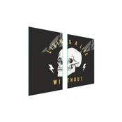 shumee ZAŠČITNA STEKLENA KROŽNIK ZA KUHINJO 65x52 SKULL