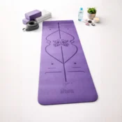 shumee Dvobarvna ženska podloga ZA VADBE ZA JOGO, PILATES, FITNES Z ORIENTACIJSKIMI ČRTAMI, PROTI DRSEČA