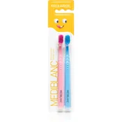 MEDIBLANC KIDS & JUNIOR Ultra Soft zobna ščetka za otroke 2 ks Pink, Blue 2 kos