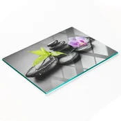 shumee Trpežna in elegantna steklena kuhinjska deska z vzorcem zen kamna 80x52 cm