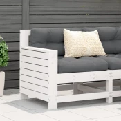 vidaXL Vrtni kavč bel 69x62x70,5 cm trdna borovina