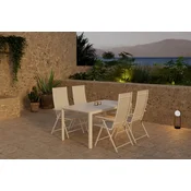 Venture Design Jedilna garnitura Giardini miza z 4 stoli Levanzo 72x150x90 cm bež