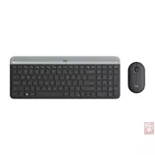 Logitech Wireless Combo MK470, slim keyboard, optical mouse, USB receiver, graphite, YU