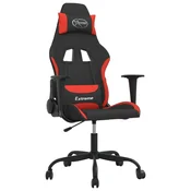 Vidaxl Masažni gaming stol črno in rdeče blago