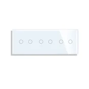 ELEKTRO SMART ELEKTRO SMART stakleni panel za prekidace, 2+2+2 s metalnim nosacem, bijeli ES-G228.3X2G-WT