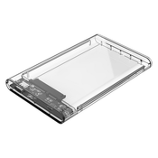 Zunanje ohišje za HDD/SSD 2,5 USB-C 3.1 v SATA3, prozorno
