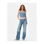 Koton Wide Leg Jeans Double Waist Detail Cotton - Straight Fit Jeans