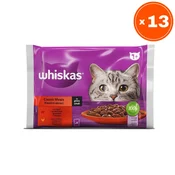 Whiskas Vlažna hrana za macke, Više vrsta mesa, 4x85g, 13 pakovanja