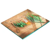 shumee Dekorativna deska za rezanje iz kaljenega stekla z zeliščno vrvico 60x52 cm