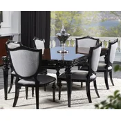 Casa Padrino luxury baroque dining room set silver gray/black - 1 Baroque dining table & 6 Baroque dining room chairs