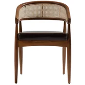 Casa Padrino luxury dining chair with armrests brown/natural/black H. 79 cm