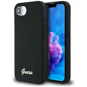 Guess OVITEK GUESS CASE ZA IPHONE 16E ZA MAGSAFE SILIKONSKA PISAVA KOVINSKI LOGO