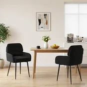 vidaXL Jedilni stoli 2 pcs Žamet Črna 59 x 59,5 x 90 cm