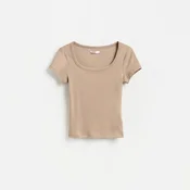 Reserved - Slim fit majica kratkih rukava s mešavinom modalnih vlakana