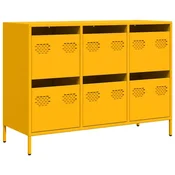 Vidaxl Komoda gorčično rumena 101,5x39x73,5 cm hladno valjano jeklo