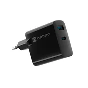 NATEC RIBERA GAN 1x USB-A + USB-C 65W crno NUC-2145