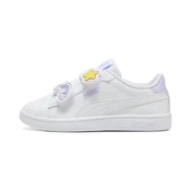 PUMA Smash 3.0 Badges Sneakers Kids, Shoes, White/Light Lavender, 28.5