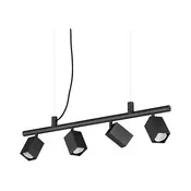Ideal Lux - LED viseči lestenec na kablu DYNAMITE 4xGU10/7W/230V CRI 90 črna