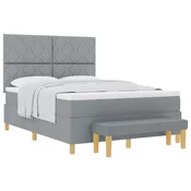 vidaXL vidaXL vzmetnica z vzmetnico in klopjo svetlo siva 140x190 cm, (22083228)