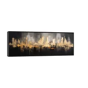 Canvas Slika na platnu Abstraktna Metropola, 75x25cm, Sa ramom, Crni