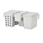 HALLBAR Rešenje za sortiranje otpada, za fioku METOD kuhinje ventilirano/svetlosiva, 55 l