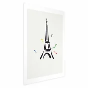 shumee Plakat - Črna ilustracija Eifflovega stolpa na svetlem ozadju