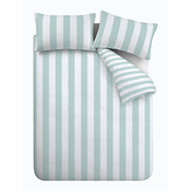 Bela/modra posteljnina za zakonsko posteljo 200x200 cm Cove Stripe – Catherine Lansfield