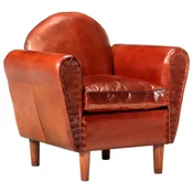 Vidaxl Tubast stol rjav 77x65x79 cm pravo usnje