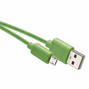 Kabel USB-A/micro USB-B, 2.0, polnjenje, podatki, 1 m, zelena