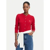 Tommy Jeans Pletena jopica Pointelle DW0DW22931 Rdeča Regular Fit