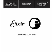 Elixir Acoustic 80/20 Bronze NanoWeb Single .032