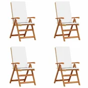 Vidaxl Vrtni Stol 4 szt. Rjava in bela 57 x 71.5 x 104 cm