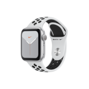 Apple Watch Nike Series 5 GPS, 44mm , srebrni ovitek iz aluminija, z platinum/črnim Nike sportnim pasom