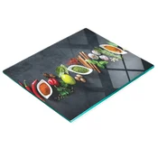 shumee Steklena dekorativna servirna deska za prigrizke, začimbe in zelišča 60x52 cm